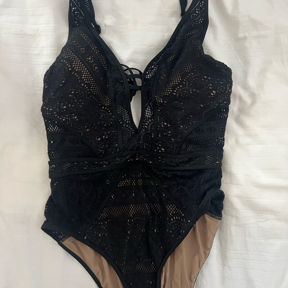 Becca Black Lace One-Piece Swimsuit